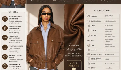 Belted Leather Bomber Jacket in Premium Sheep Leather – The Signature of Modern Luxury
