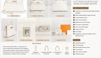 Hermès Matte Alligator Kelly 20 Sellier Handbag – Authentic French Luxury at Revolve Collection