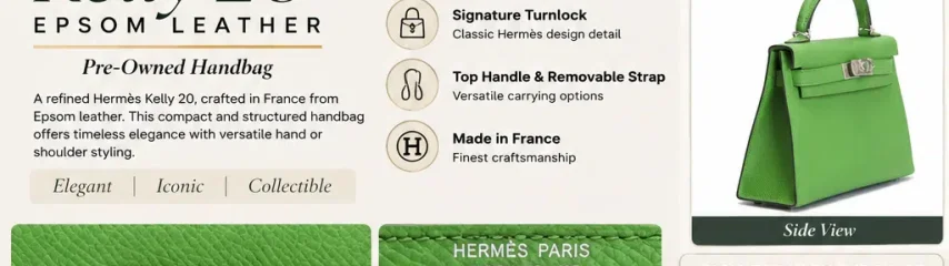 Hermès Epsom Kelly 20 Handbag Pre‑Owned – Compact Luxury with Silver‑Tone Hardware