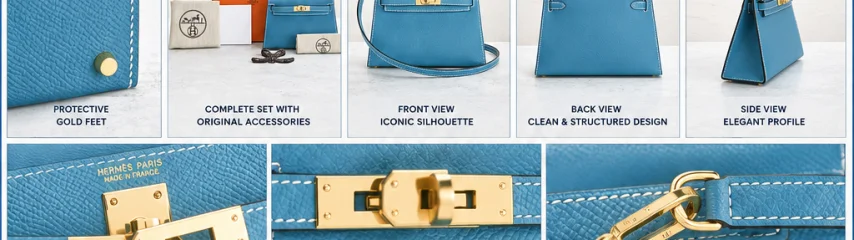 Hermès Kelly 20 Handbag in Blue Epsom Leather with Gold‑Tone Hardware – French Luxury Redefined