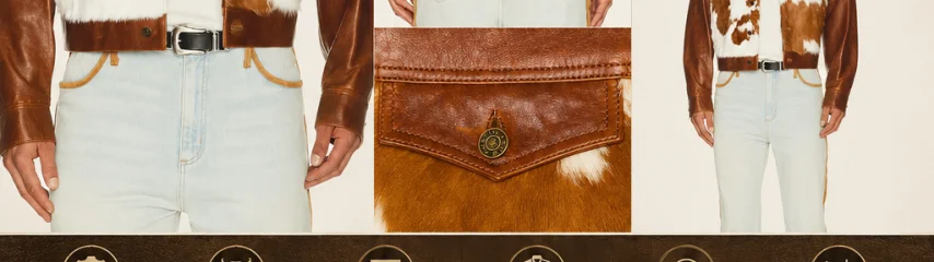 Leather Trucker Jacket in Premium Leather with Cow Fur Paneling – Premium Genuine Leather Meets Timeless Western Style
