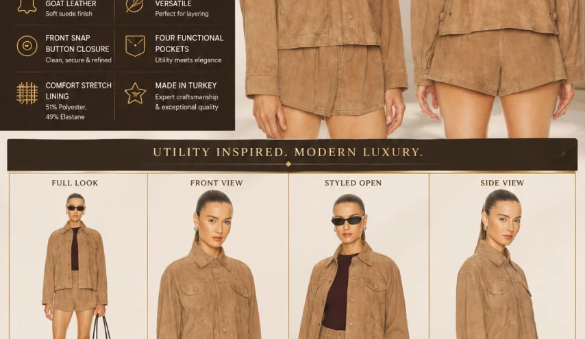 FRAME The Suede Utility Jacket in Genuine Goat Leather