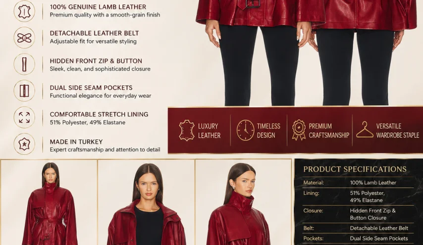 FRAME x Alexandra Leclerc The Alexandra Lamb Leather Trench Coat
