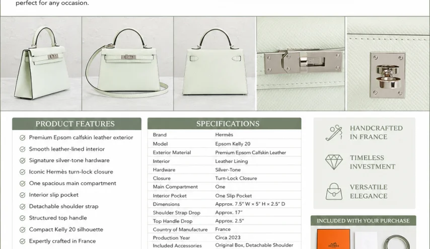 Hermès Epsom Kelly 20 Handbag