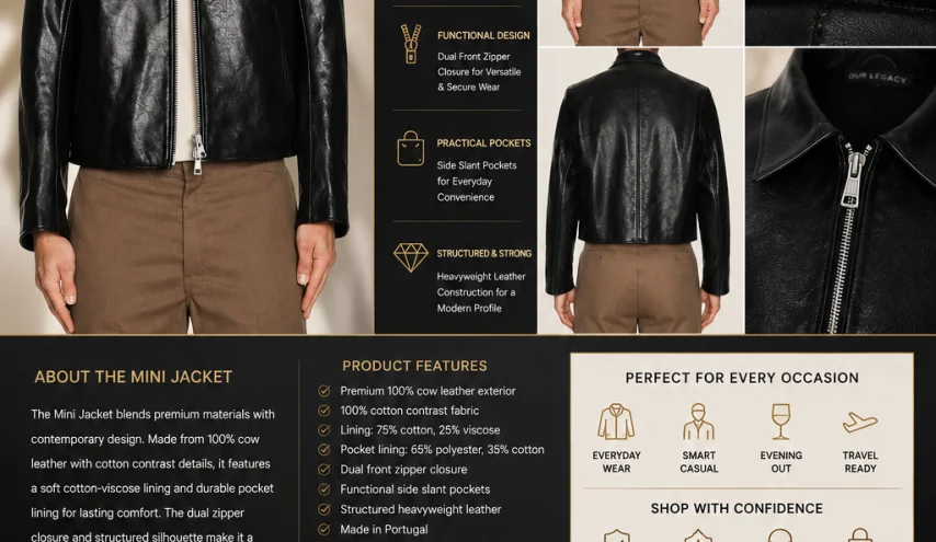 Mini Jacket in Premium Cow Leather