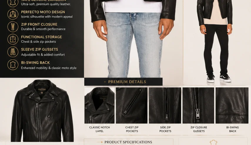 Raven Lambskin Perfecto