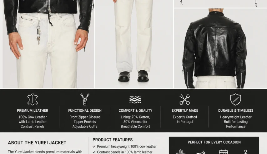Yurei Jacket in Premium Cow & Lamb Leathe